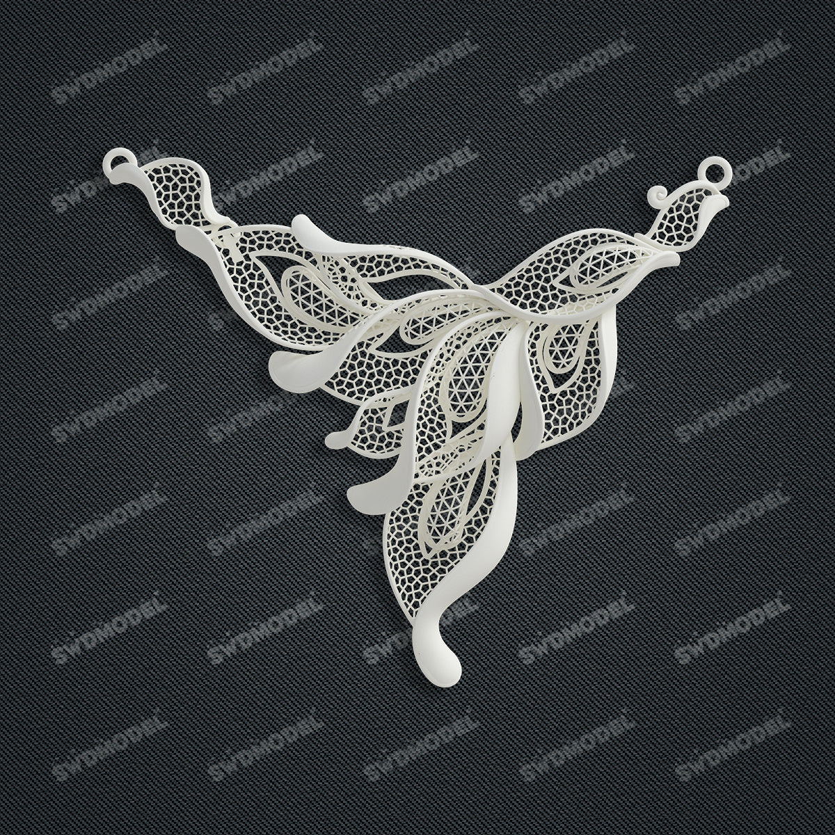 Jewelry set  Filigree Set   White Wax Casting Resin 3D Printing Service  CS61T-005wt