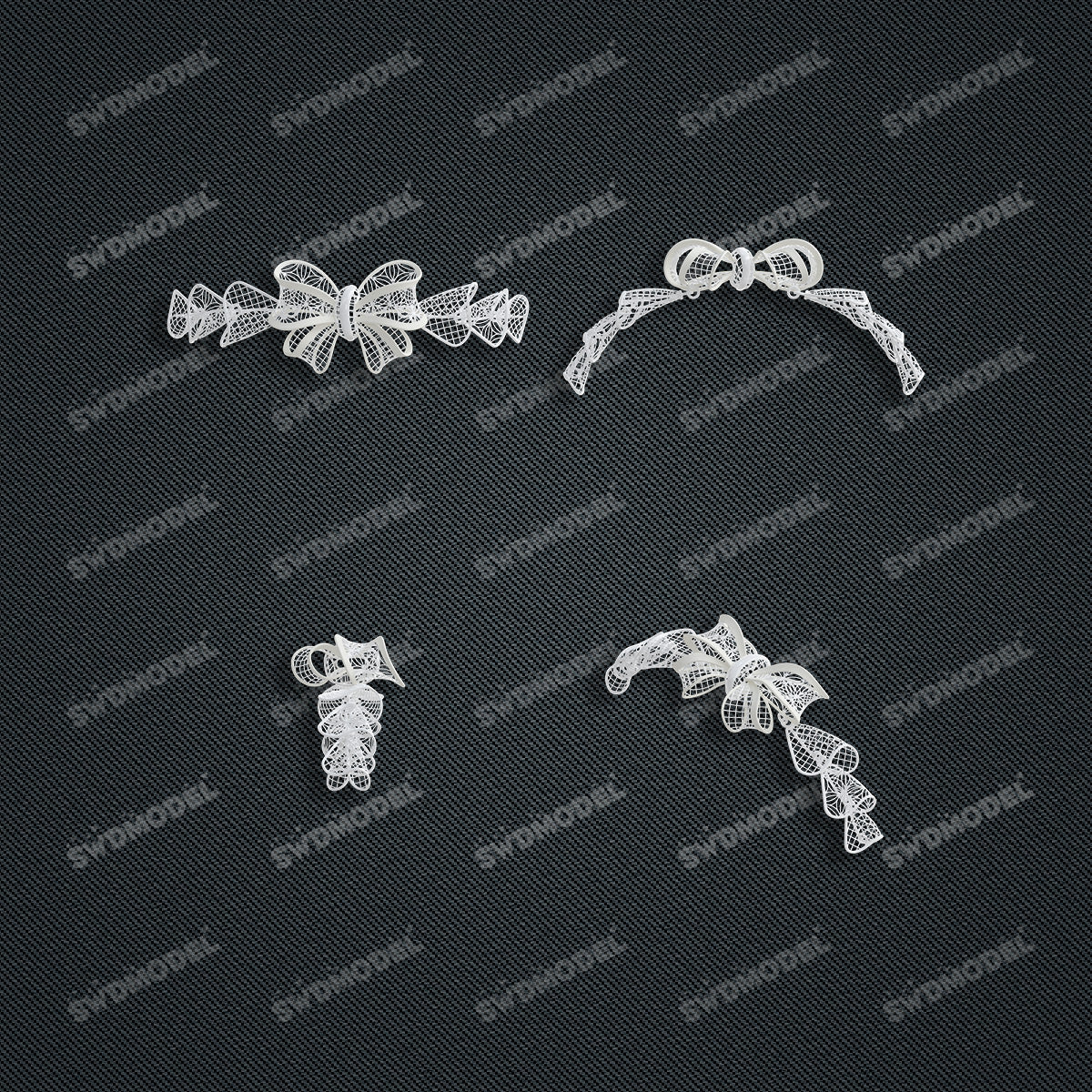 Jewelry set  Filigree Set   White Wax Casting Resin 3D Printing Service  CS61T-006wt