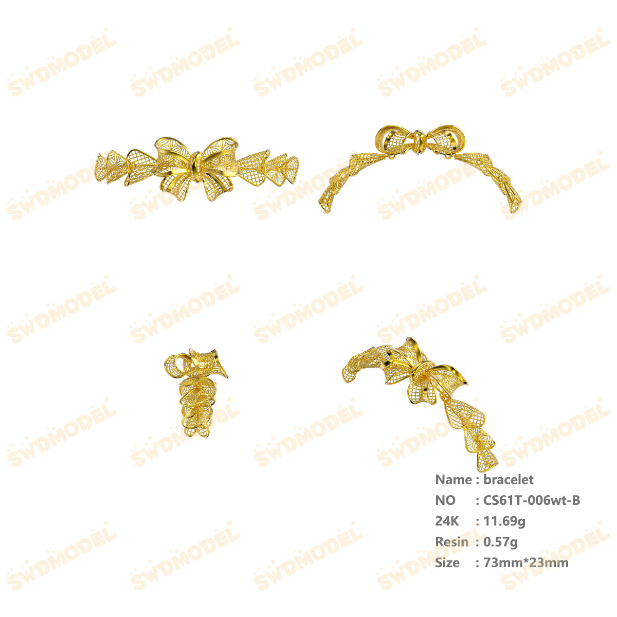 Jewelry set  Filigree Set   White Wax Casting Resin 3D Printing Service  CS61T-006wt