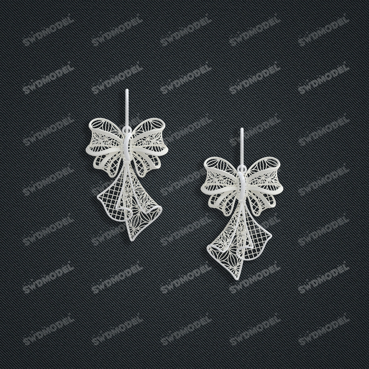 Jewelry set Filigree Earrings White Wax Casting Resin 3D Printing Service  CS03T-006wt-E