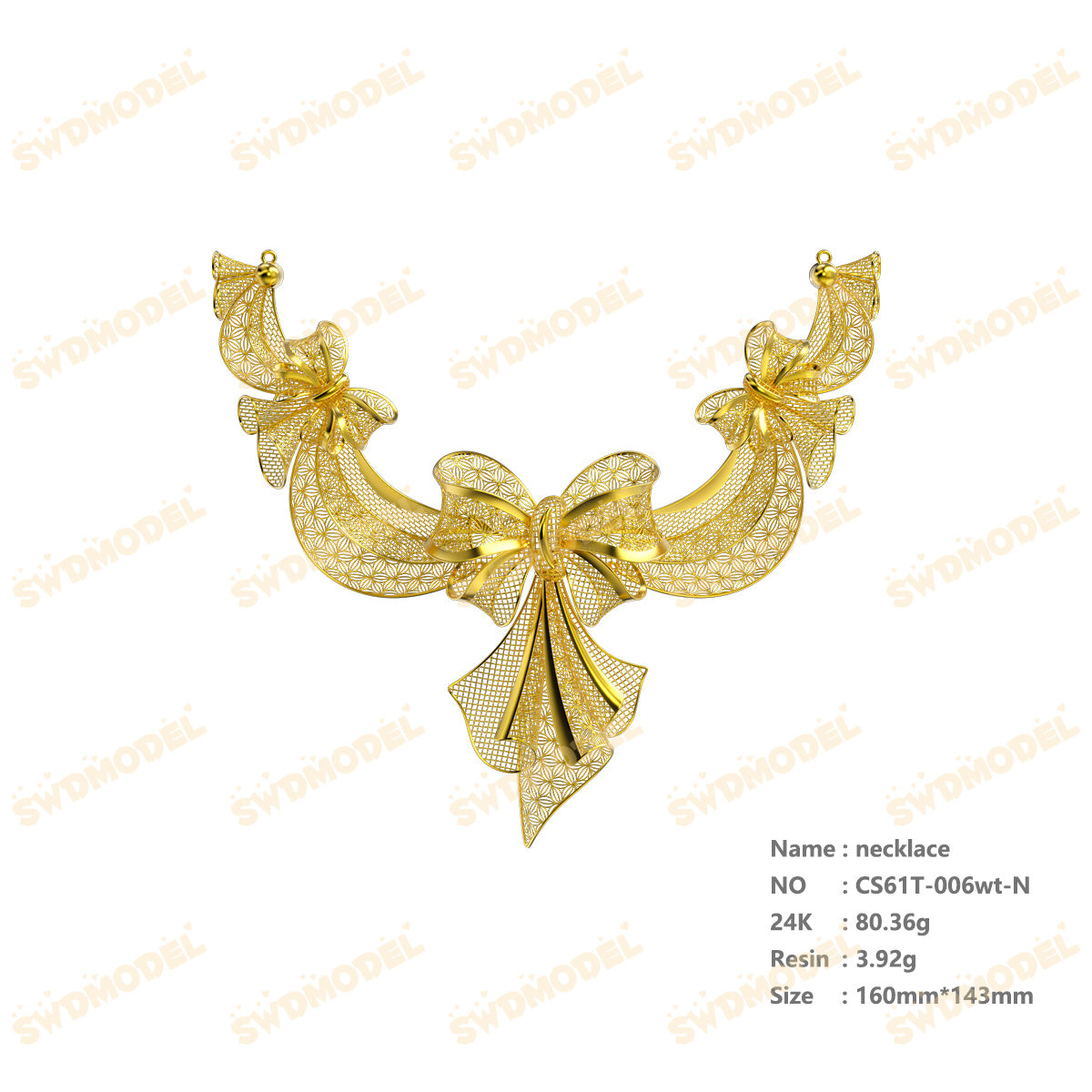 Jewelry set  Filigree Set   White Wax Casting Resin 3D Printing Service  CS61T-006wt