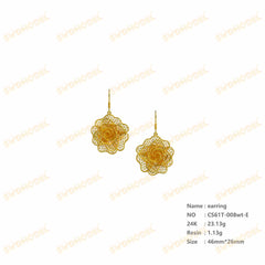 Jewelry set Filigree Earrings White Wax Casting Resin 3D Printing Service  CS03T-008wt-E