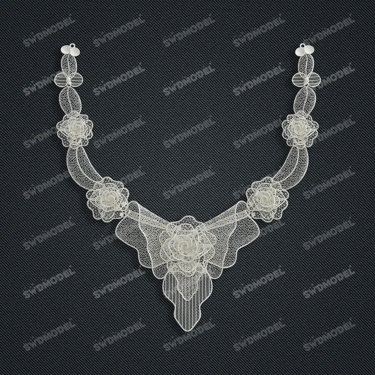 Jewelry set  Filigree Set   White Wax Casting Resin 3D Printing Service  CS61T-008wt
