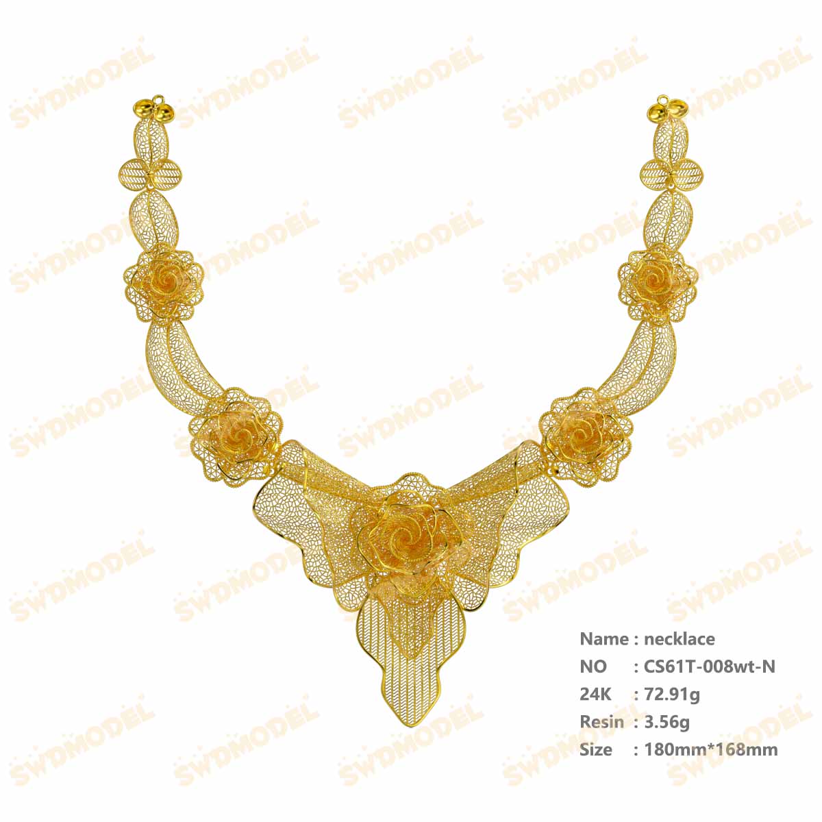 Jewelry set  Filigree Set   White Wax Casting Resin 3D Printing Service  CS61T-008wt