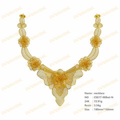 Jewelry set  Filigree Set   White Wax Casting Resin 3D Printing Service  CS61T-008wt