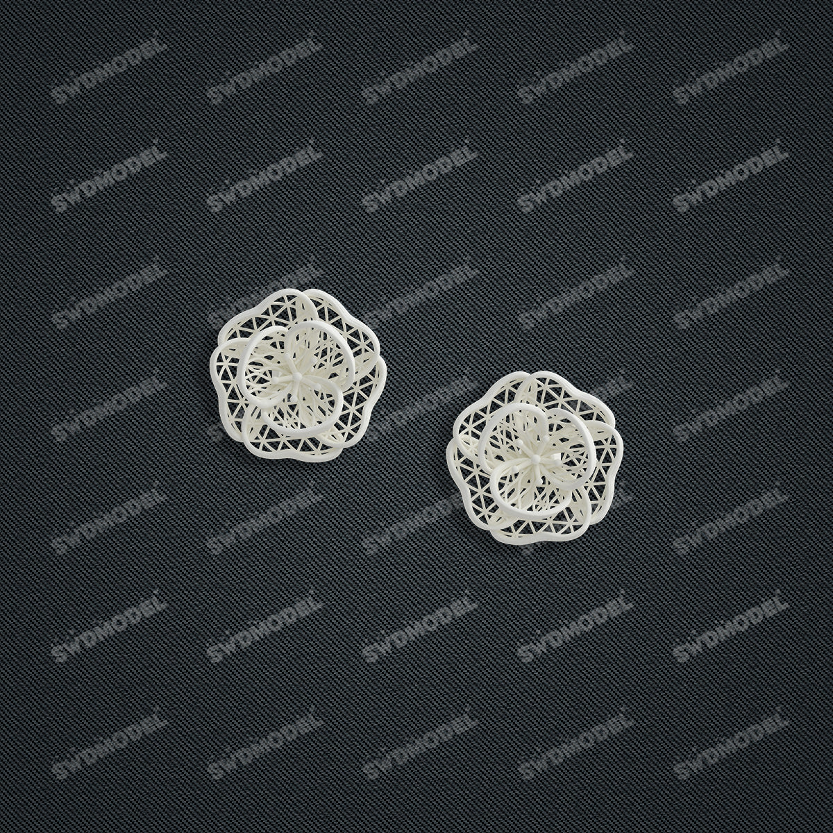 Jewelry set  Filigree Set   White Wax Casting Resin 3D Printing Service  CS61T-011wt