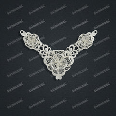 Jewelry set  Filigree Set   White Wax Casting Resin 3D Printing Service  CS61T-011wt