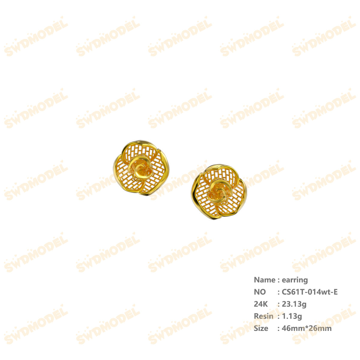 Jewelry set  Filigree Set   White Wax Casting Resin 3D Printing Service  CS61T-014wt