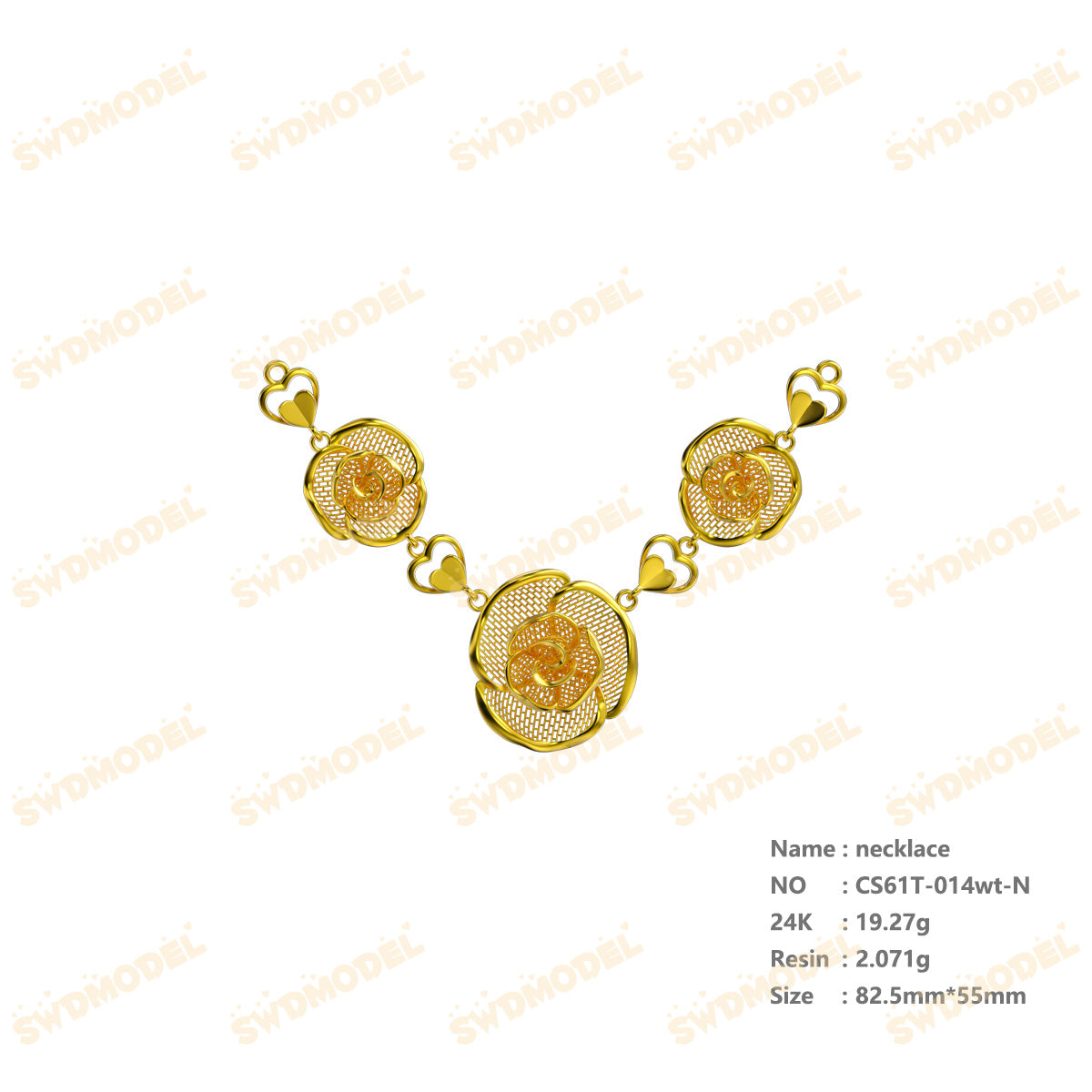 Jewelry set  Filigree Set   White Wax Casting Resin 3D Printing Service  CS61T-014wt