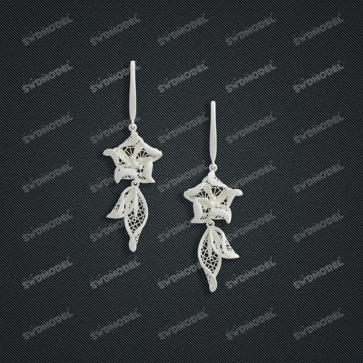 Jewelry set  Filigree Set   White Wax Casting Resin 3D Printing Service  CS61T-015wt