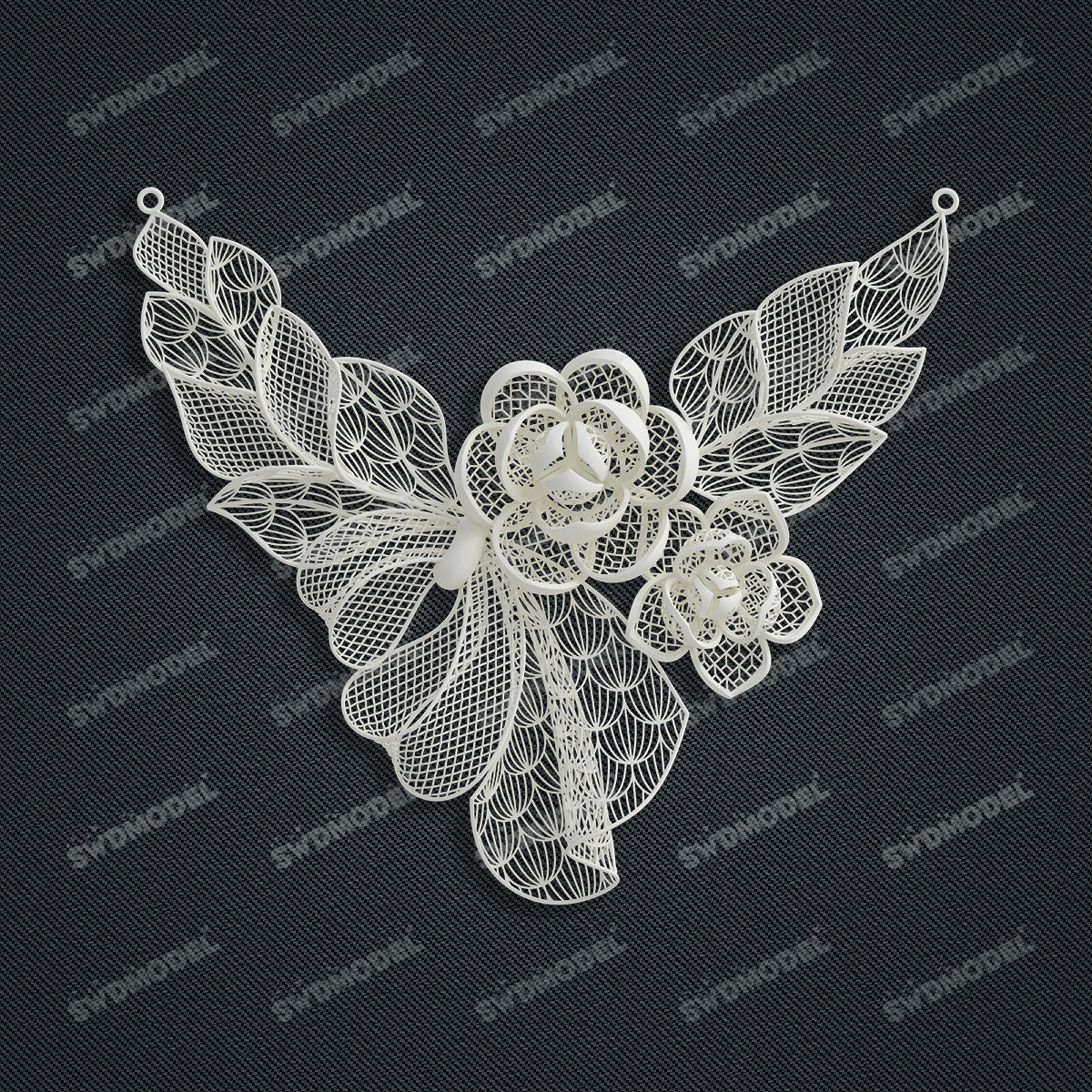 Jewelry set  Filigree Set   White Wax Casting Resin 3D Printing Service  CS61T-017wt
