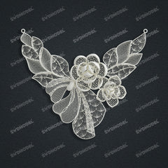 Jewelry set  Filigree Set   White Wax Casting Resin 3D Printing Service  CS61T-017wt