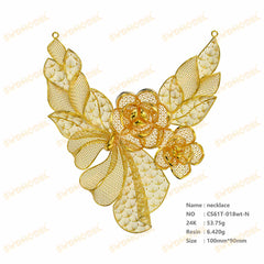 Jewelry set Filigree Necklace White Wax Casting Resin 3D Printing Service  CS61T-018wt-N
