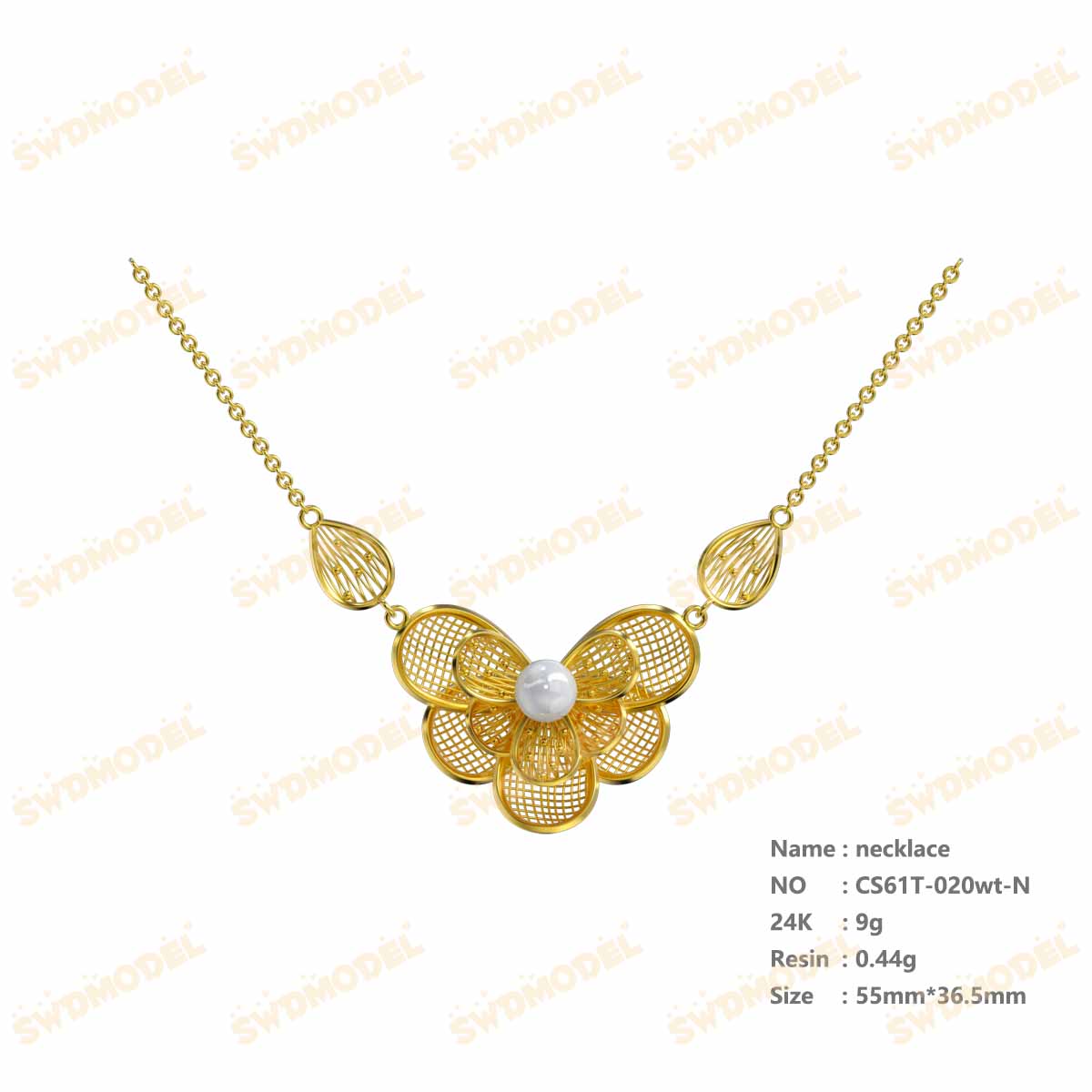 Jewelry set  Filigree Set   White Wax Casting Resin 3D Printing Service  CS61T-020wt