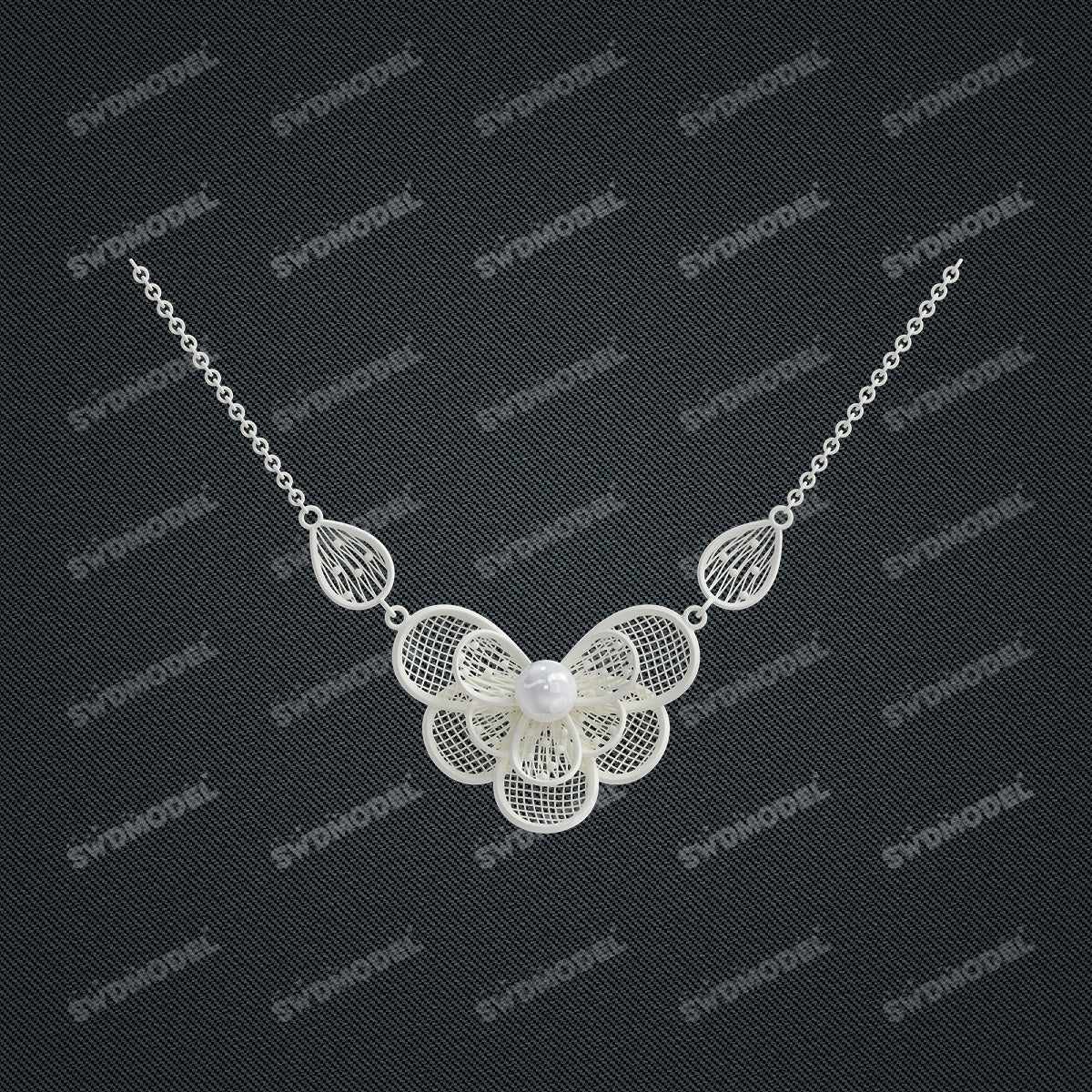 Jewelry set  Filigree Set   White Wax Casting Resin 3D Printing Service  CS61T-020wt