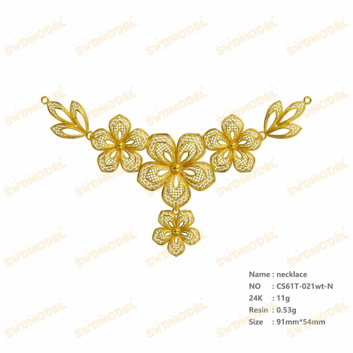 Jewelry set  Filigree Set   White Wax Casting Resin 3D Printing Service  CS61T-021wt