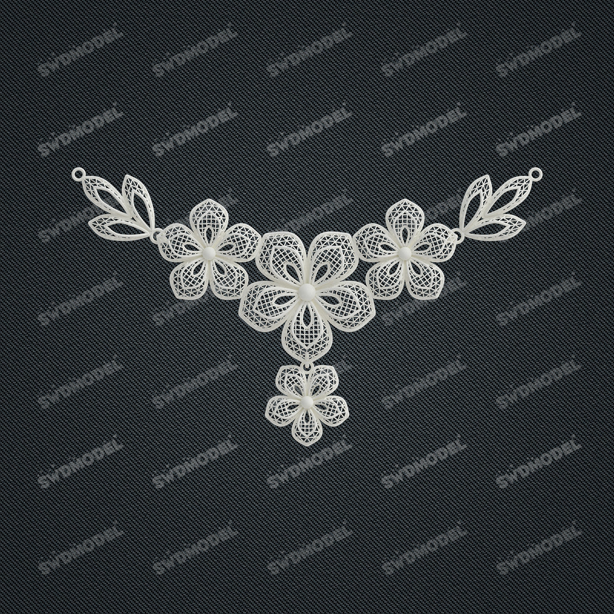 Jewelry set  Filigree Set   White Wax Casting Resin 3D Printing Service  CS61T-021wt