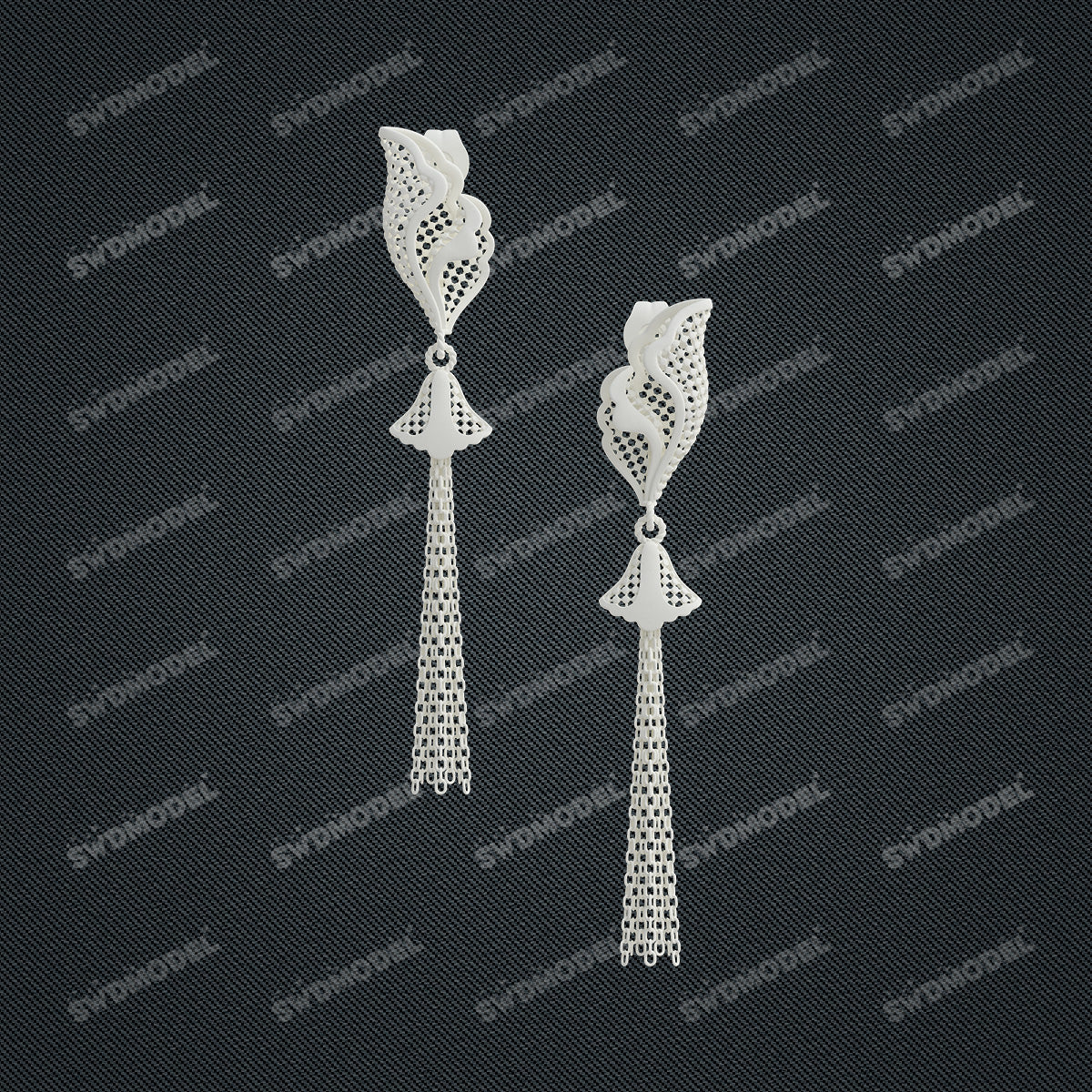 Jewelry set  Filigree Set   White Wax Casting Resin 3D Printing Service  CS61T-022wt