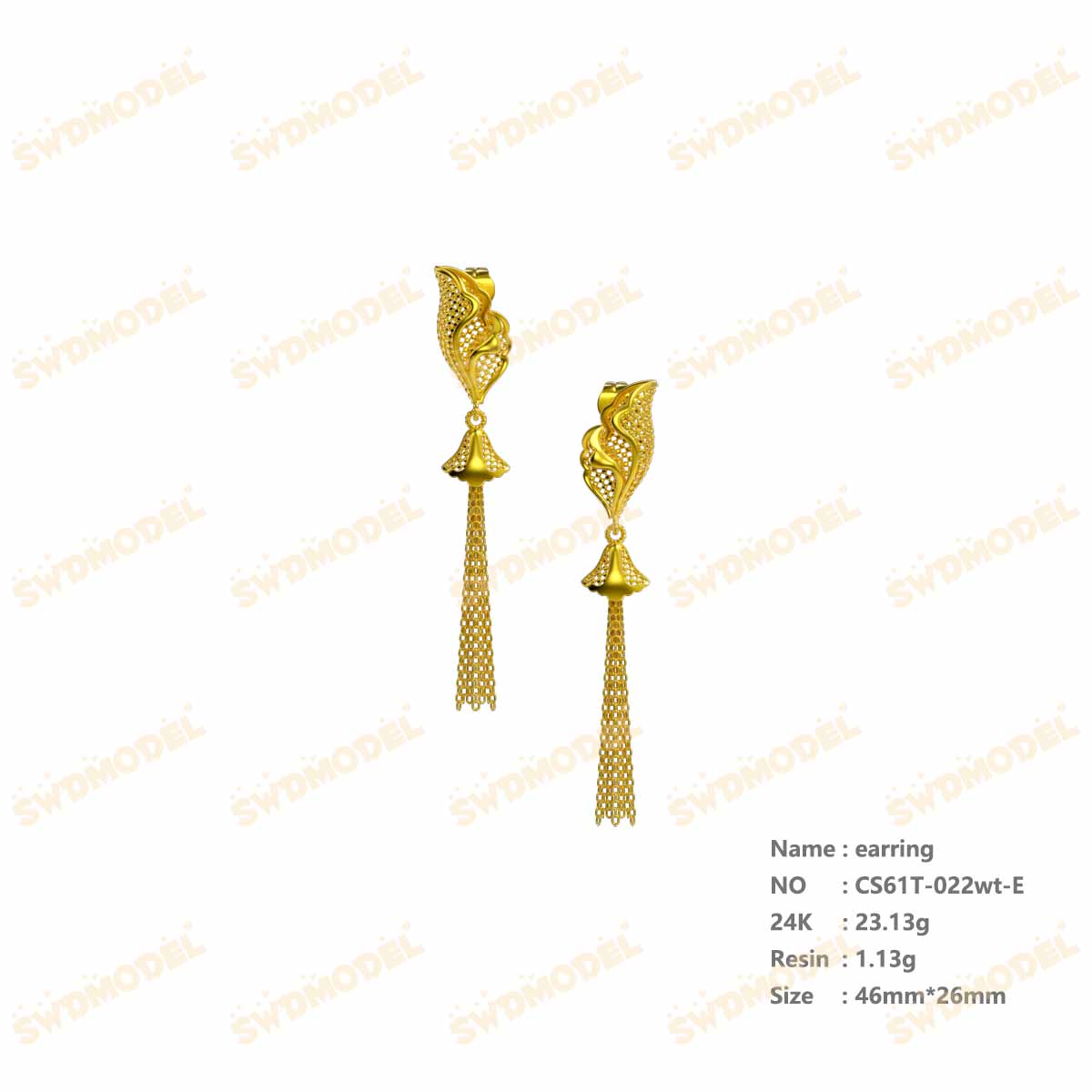 Jewelry set  Filigree Set   White Wax Casting Resin 3D Printing Service  CS61T-022wt