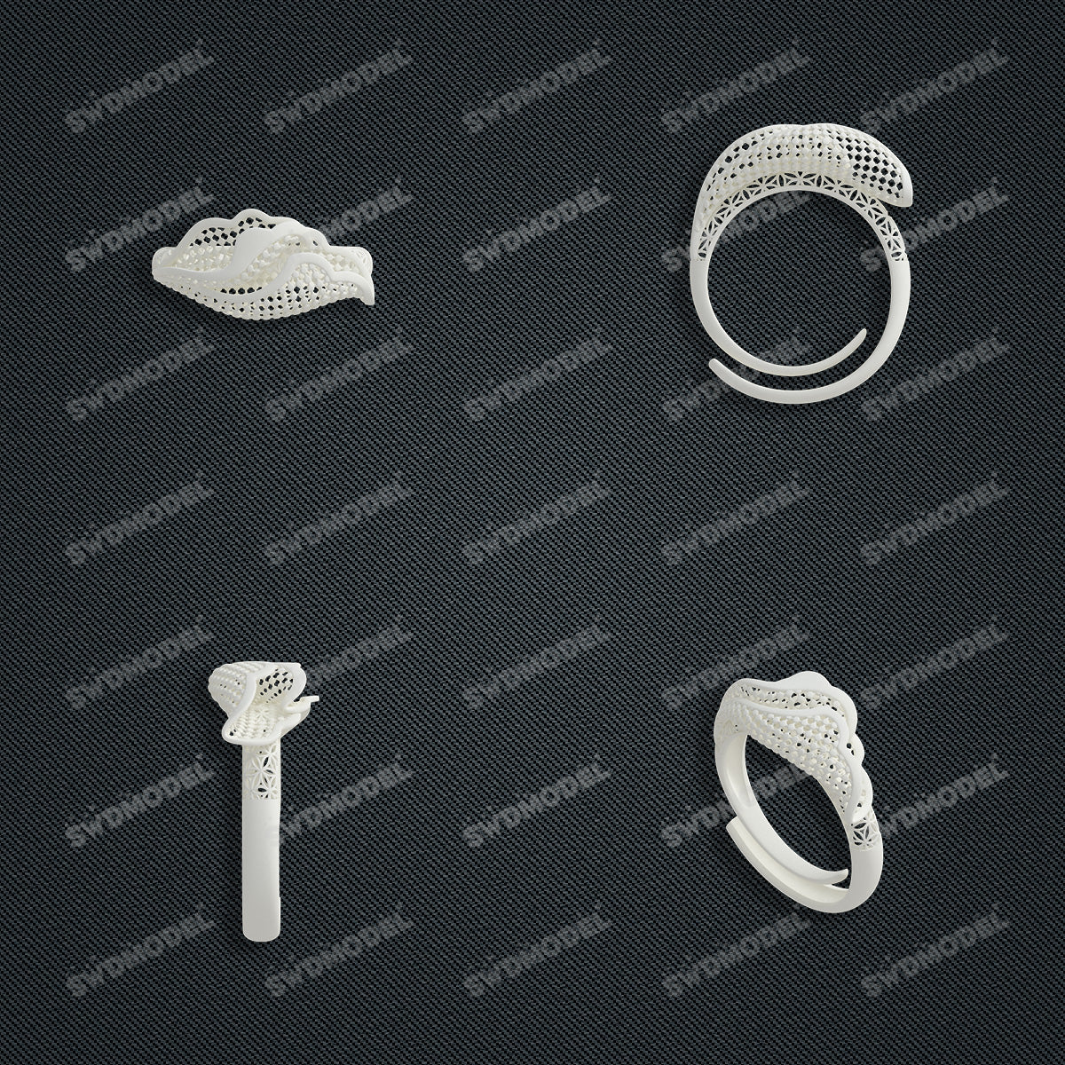 Jewelry set  Filigree Set   White Wax Casting Resin 3D Printing Service  CS61T-022wt