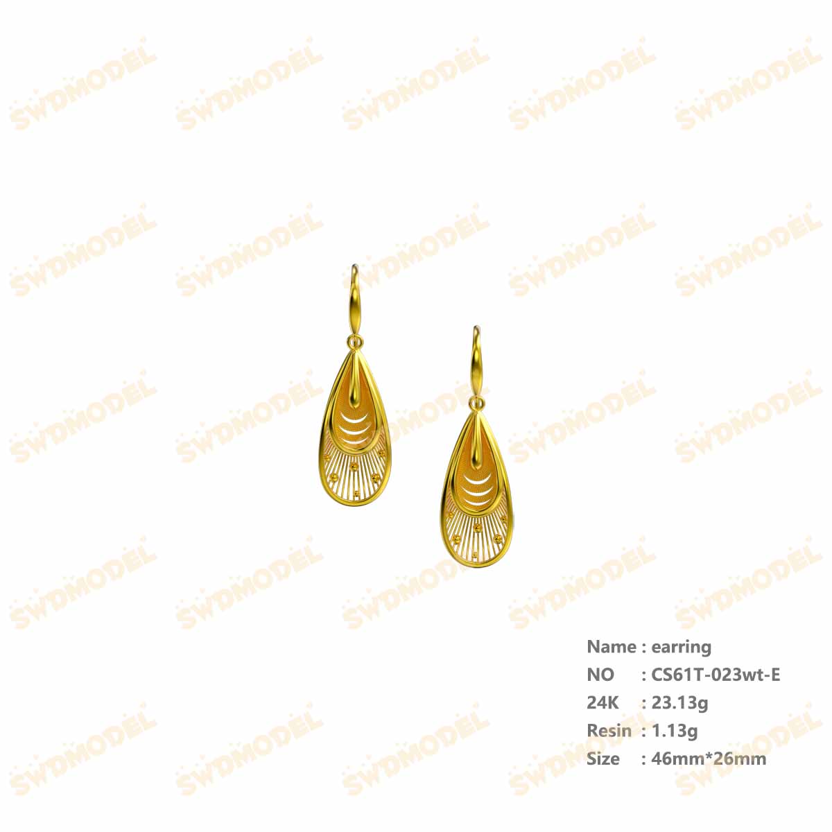 Jewelry set  Filigree Set   White Wax Casting Resin 3D Printing Service  CS61T-023wt