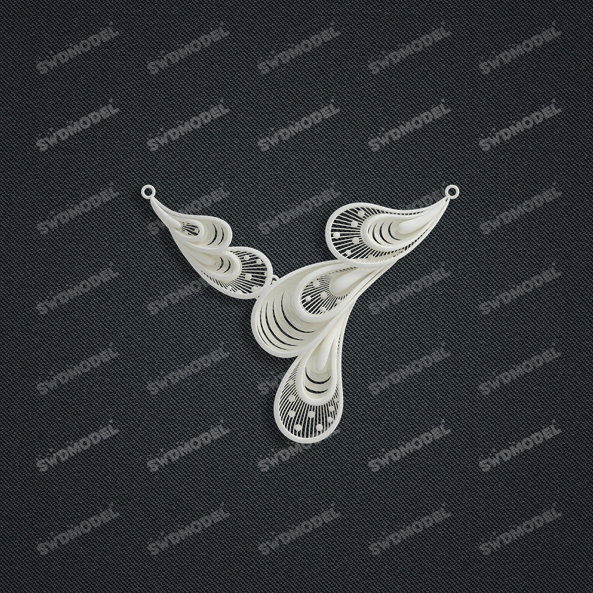 Jewelry set  Filigree Set   White Wax Casting Resin 3D Printing Service  CS61T-023wt
