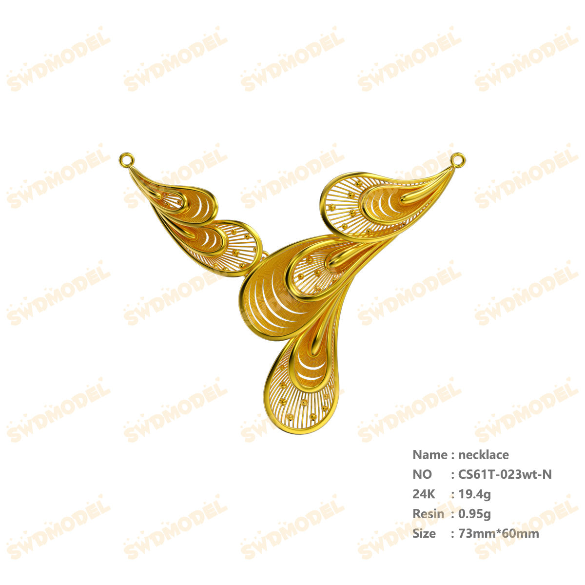 Jewelry set  Filigree Set   White Wax Casting Resin 3D Printing Service  CS61T-023wt