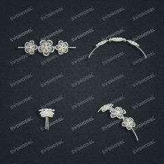 Jewelry set Filigree Bracelet White Wax Casting Resin 3D Printing Service   CS61T-026wt-B