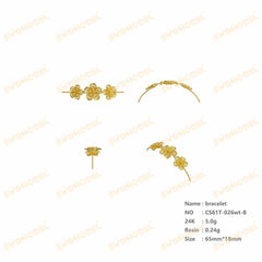 Jewelry set Filigree Bracelet White Wax Casting Resin 3D Printing Service CS61T-026wt-B