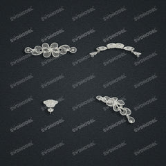 Jewelry set  Filigree Set   White Wax Casting Resin 3D Printing Service  CS61T-029wt