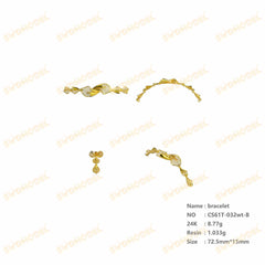 Jewelry set Filigree Bracelet White Wax Casting Resin 3D Printing Service CS61T-032wt-B