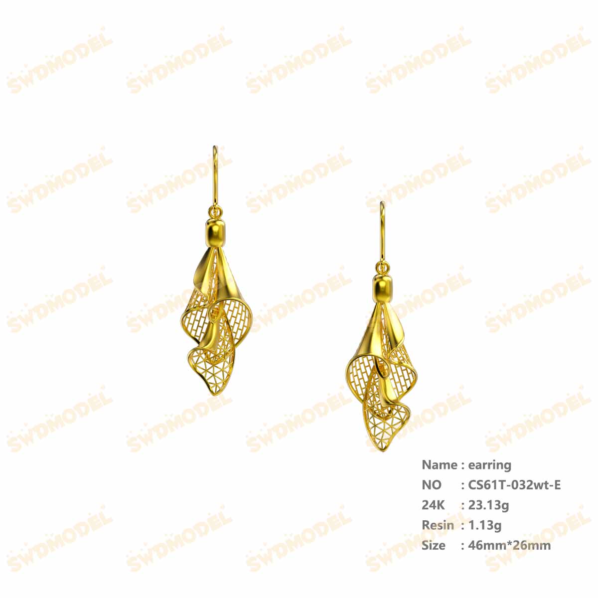 Jewelry set  Filigree Set   White Wax Casting Resin 3D Printing Service  CS61T-032wt