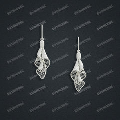 Jewelry set Filigree Earrings White Wax Casting Resin 3D Printing Service  CS61T-032wt-E