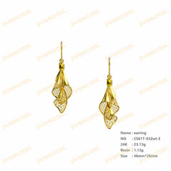 Jewelry set Filigree Earrings White Wax Casting Resin 3D Printing Service  CS61T-032wt-E