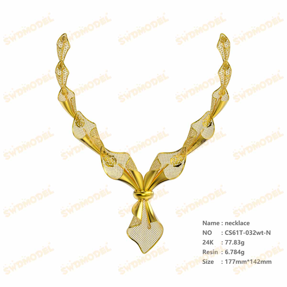 Jewelry set  Filigree Set   White Wax Casting Resin 3D Printing Service  CS61T-032wt