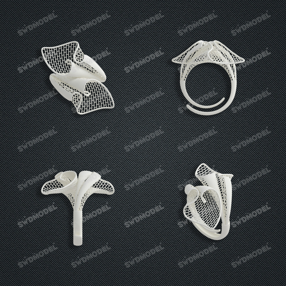Jewelry set  Filigree Set   White Wax Casting Resin 3D Printing Service  CS61T-032wt