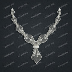 Jewelry set Filigree Necklace White Wax Casting Resin 3D Printing Service  CS61T-033wt-N