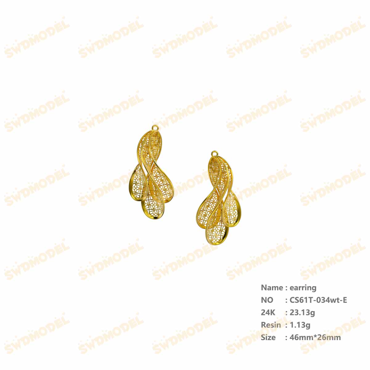 Jewelry set  Filigree Set   White Wax Casting Resin 3D Printing Service  CS61T-034wt