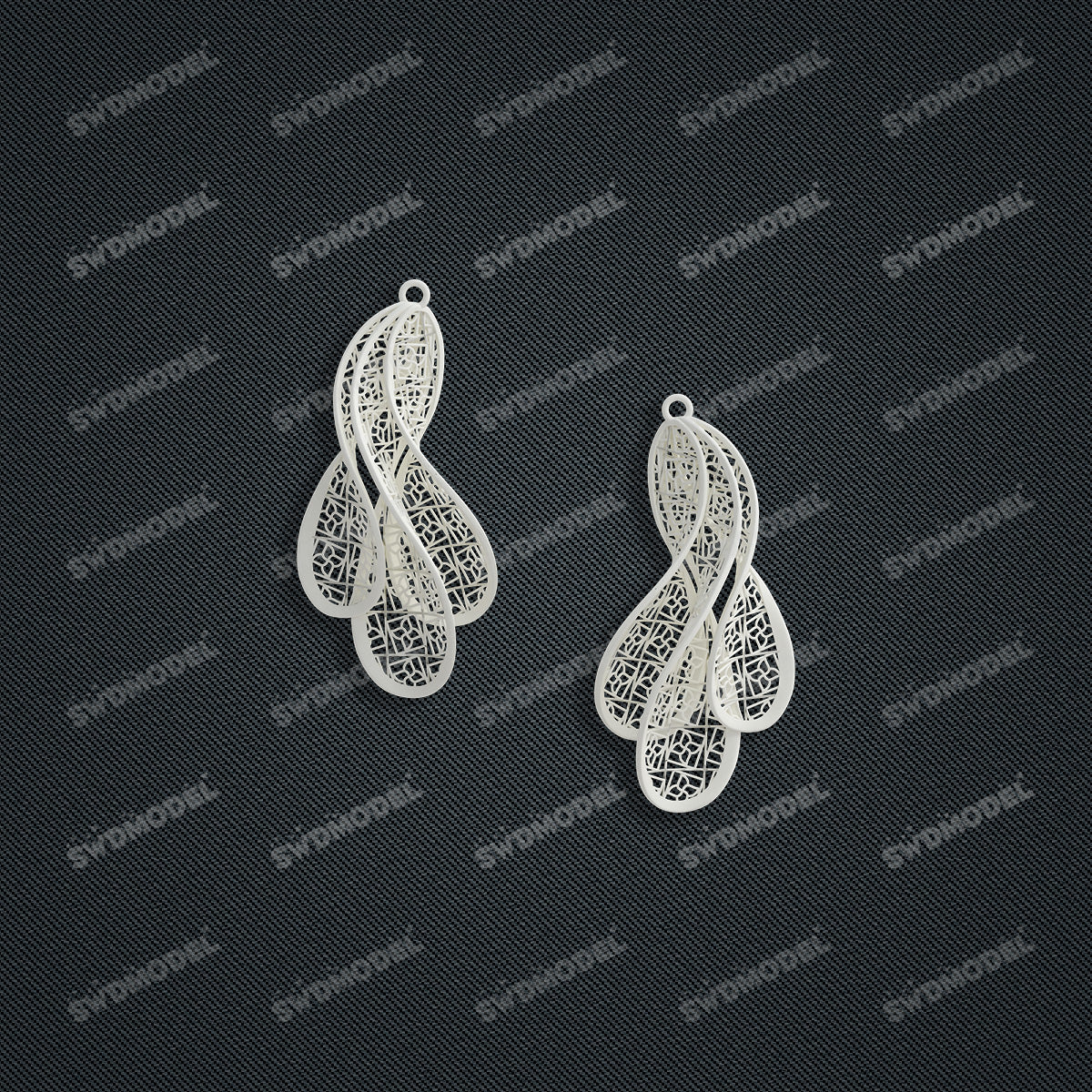 Jewelry set  Filigree Set   White Wax Casting Resin 3D Printing Service  CS61T-034wt