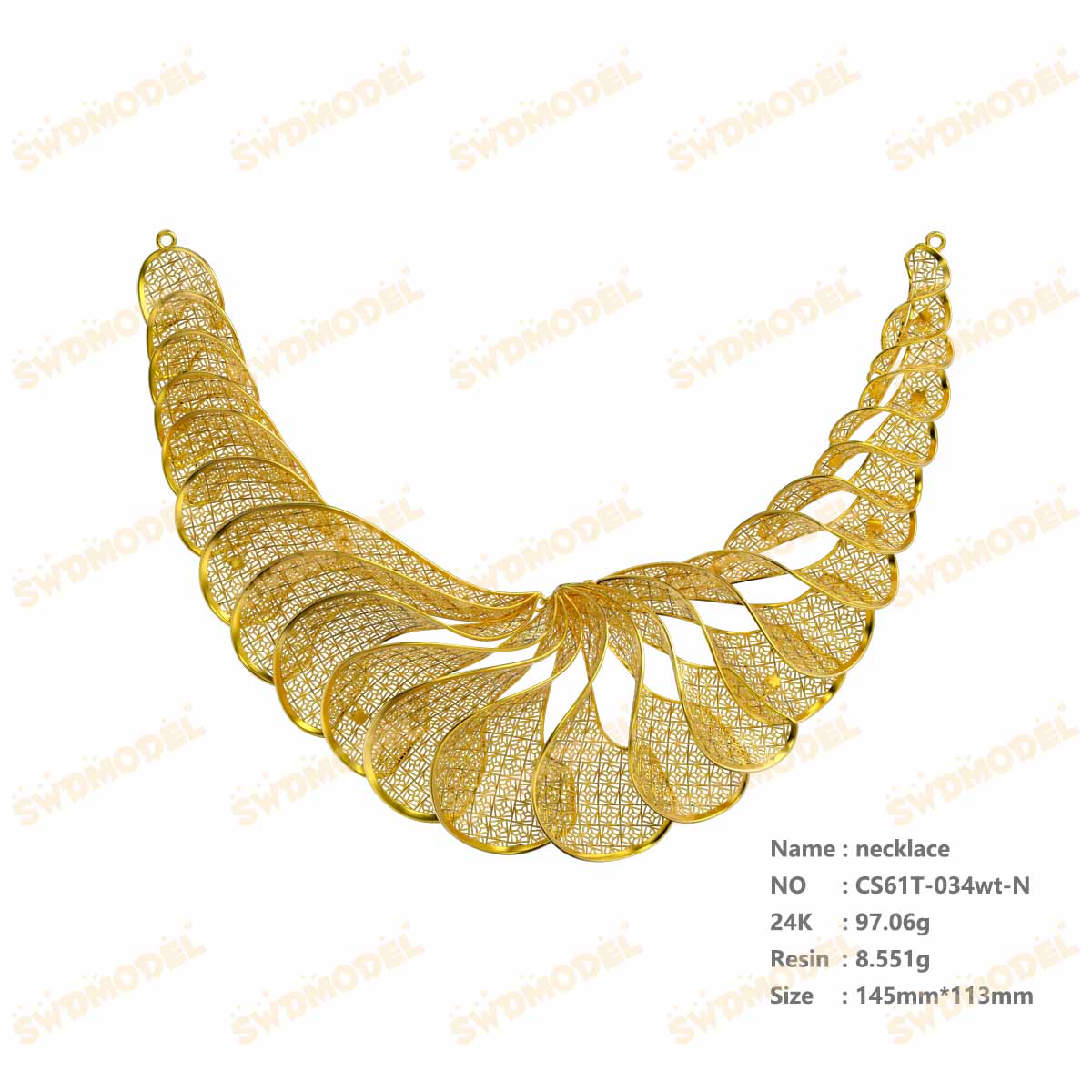 Jewelry set  Filigree Set   White Wax Casting Resin 3D Printing Service  CS61T-034wt