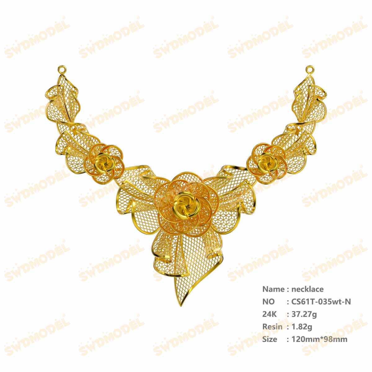 Jewelry set  Filigree Set   White Wax Casting Resin 3D Printing Service  CS61T-035wt