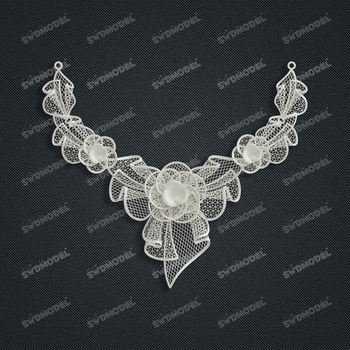 Jewelry set  Filigree Set   White Wax Casting Resin 3D Printing Service  CS61T-035wt