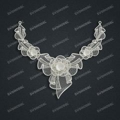 Jewelry set  Filigree Set   White Wax Casting Resin 3D Printing Service  CS61T-035wt