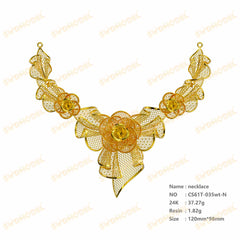 Jewelry set  Filigree Set   White Wax Casting Resin 3D Printing Service  CS61T-035wt