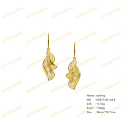 Jewelry set Filigree Earrings White Wax Casting Resin 3D Printing Service  CS61T-041wt-E