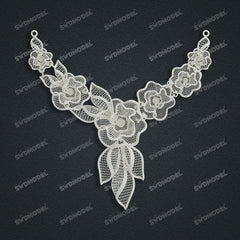 Jewelry set Filigree Necklace White Wax Casting Resin 3D Printing Service  CS61T-034wt-N
