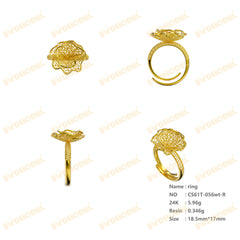 Jewelry set Filigree Ring White Wax Casting Resin 3D Printing Service  CS63T-056wt-R