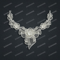 Jewelry set  Filigree Set   White Wax Casting Resin 3D Printing Service  CS61T-058wt
