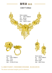 Jewelry set  Filigree Set   White Wax Casting Resin 3D Printing Service  CS61T-058wt