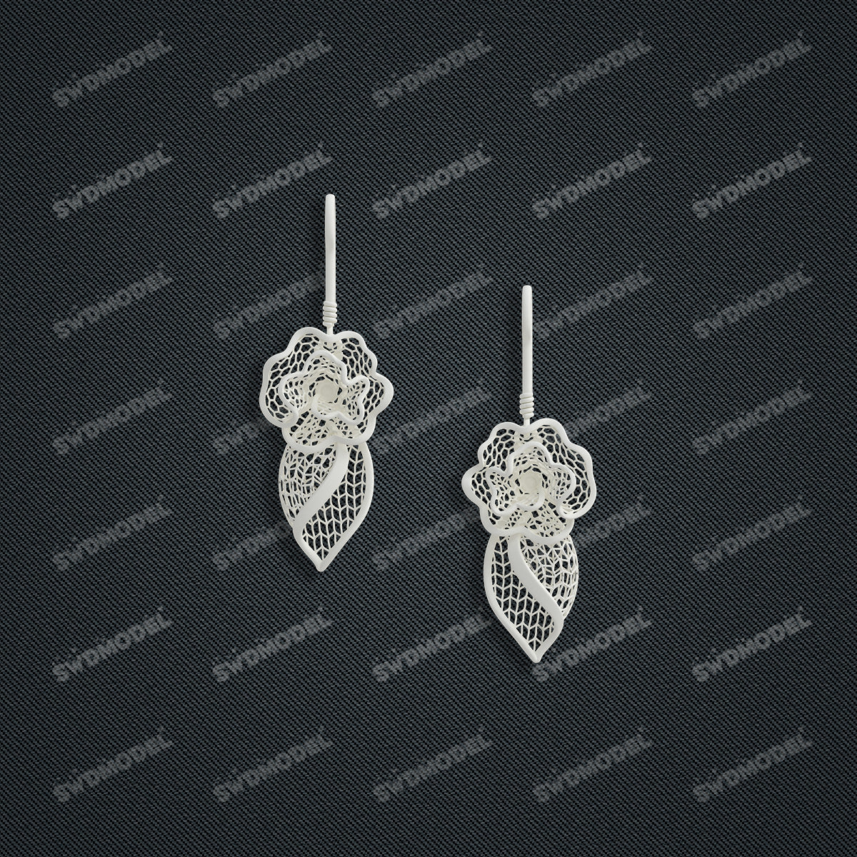 Jewelry set  Filigree Set   White Wax Casting Resin 3D Printing Service  CS61T-060wt